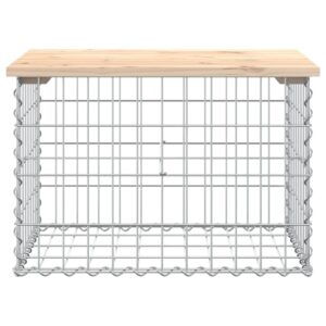 vidaXL Trädgårdsbänk gabion-design 63x44x42 cm massiv furu - Bild 3