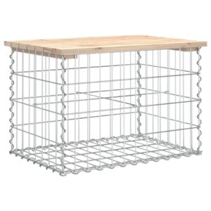 vidaXL Trädgårdsbänk gabion-design 63x44x42 cm massiv furu - Bild 5