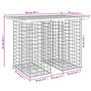 vidaXL Trädgårdsbänk gabion-design 100x70x72 cm impregnerad furu - Bild 8