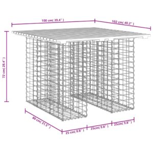 vidaXL Trädgårdsbänk gabion-design 100x102x72 cm massivt douglasträ - Bild 8