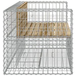 vidaXL Trädgårdsbänk gabion-design 143x71x65,5 cm impregnerad furu - Bild 4