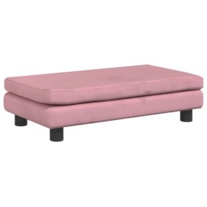 vidaXL Barnsoffa med fotpall rosa 100x50x30 cm sammet - Bild 7