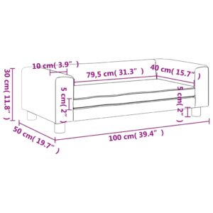 vidaXL Barnsoffa med fotpall rosa 100x50x30 cm sammet - Bild 9