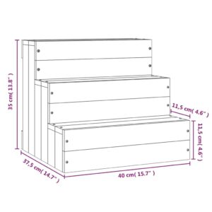 vidaXL Husdjurstrappa Vit 40x37,5x35 cm massiv furu - Bild 7