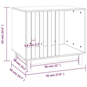 vidaXL Hundkoja 70x50x62 cm massiv furu - Bild 8