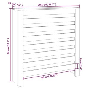 vidaXL Elementskydd Vit 79,5x19x84 cm massiv furu - Bild 8