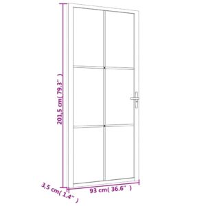 vidaXL Innerdörr 93x201,5 cm vit ESG-glas och aluminium - Bild 7