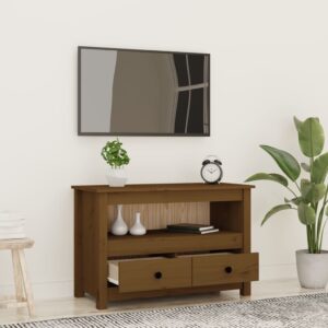 vidaXL Tv-bänk honungsbrun 79x35x52 cm massiv furu - Bild 3