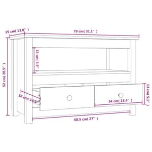 vidaXL Tv-bänk honungsbrun 79x35x52 cm massiv furu - Bild 10