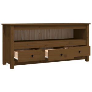 vidaXL Tv-bänk honungsbrun 114x35x52 cm massiv furu - Bild 7