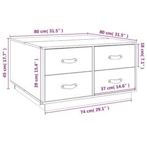 vidaXL Soffbord svart 80x80x45 cm massiv furu - Bild 10