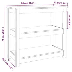 vidaXL Konsolbord grå 80x40x74 cm massiv furu - Bild 8