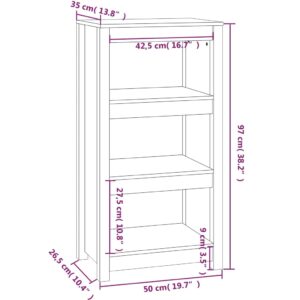 vidaXL Bokhylla svart 50x35x97 cm massiv furu - Bild 8