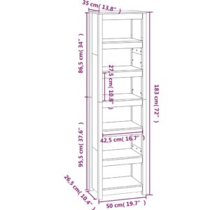 vidaXL Bokhylla honungsbrun 50x35x183 cm massiv furu - Bild 8