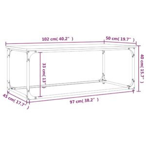 vidaXL Soffbord brun ek 102x50x40 cm konstruerat trä och järn - Bild 10