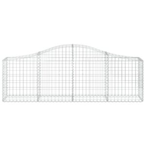 vidaXL Gabion bågformad 3 st 200x30x60/80 cm galvaniserat järn - Bild 4