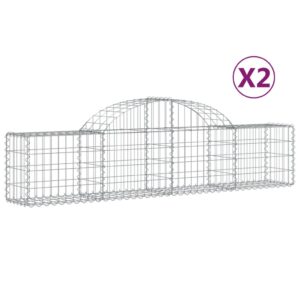 vidaXL Gabion bågformad 2 st 200x30x40/60 cm galvaniserat järn - Bild 2