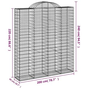 vidaXL Gabioner bågformade 14 st 200x50x220/240 cm galvaniserat järn - Bild 6