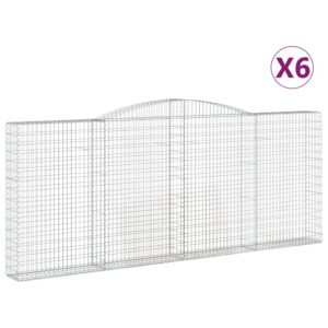 vidaXL Gabion bågformad 6 st 400x30x160/180 cm galvaniserat järn - Bild 2