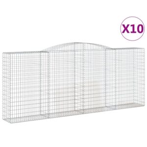 vidaXL Gabion bågformad 10 st 400x50x160/180 cm galvaniserat järn - Bild 2