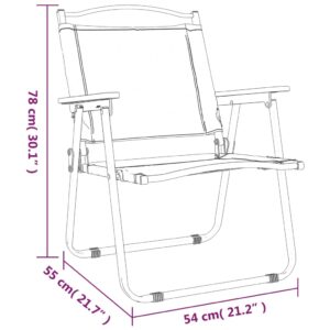 vidaXL Campingstolar 2 st svart 54x55x78 cm oxfordtyg - Bild 8