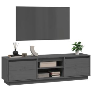 vidaXL Tv-bänk grå 140x35x40 cm massiv furu - Bild 4