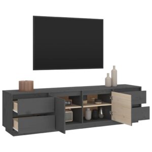 vidaXL Tv-bänk grå 176x37x47,5 cm massiv furu - Bild 5