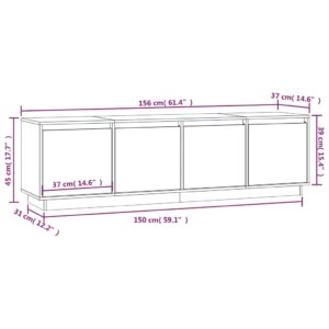 vidaXL Tv-bänk grå 156x37x45 cm massiv furu - Bild 10