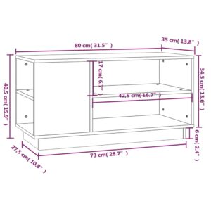 vidaXL Tv-bänk grå 80x35x40,5 cm massiv furu - Bild 9