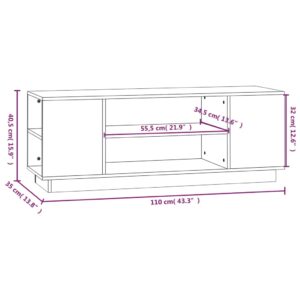 vidaXL Tv-bänk vit 110x35x40,5 cm massiv furu - Bild 8