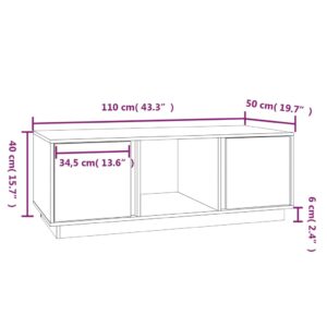 vidaXL Soffbord vit 110x50x40 cm massiv furu - Bild 9