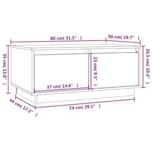 vidaXL Soffbord grå 80x50x35 cm massivt furu - Bild 10