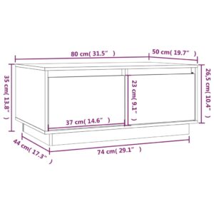 vidaXL Soffbord svart 80x50x35 cm massivt furu - Bild 10