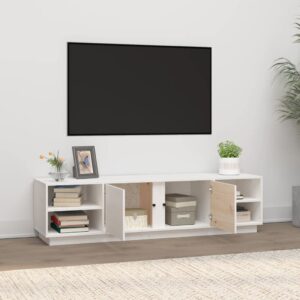 vidaXL Tv-bänk vit 156x40x40 cm massiv furu - Bild 3