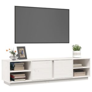 vidaXL Tv-bänk vit 156x40x40 cm massiv furu - Bild 4