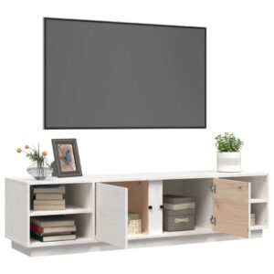 vidaXL Tv-bänk vit 156x40x40 cm massiv furu - Bild 5