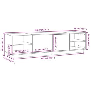 vidaXL Tv-bänk vit 156x40x40 cm massiv furu - Bild 10