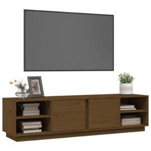 vidaXL Tv-bänk honungsbrun 156x40x40 cm massiv furu - Bild 4