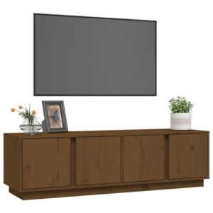 vidaXL Tv-bänk honungsbrun 140x40x40 cm massiv furu - Bild 4