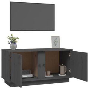 vidaXL Tv-bänk grå 80x35x40,5 cm massiv furu - Bild 5