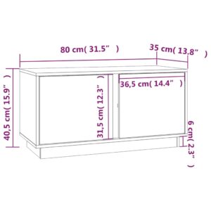 vidaXL Tv-bänk grå 80x35x40,5 cm massiv furu - Bild 10