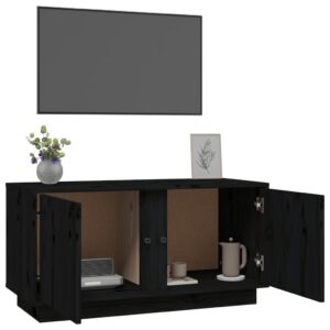 vidaXL Tv-bänk svart 80x35x40,5 cm massiv furu - Bild 5