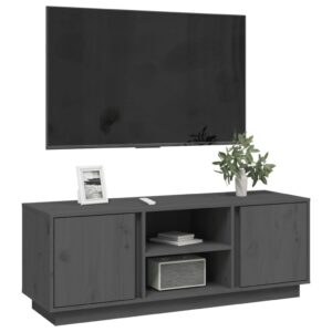 vidaXL Tv-bänk grå 110x35x40,5 cm massiv furu - Bild 4