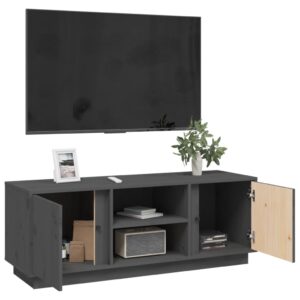 vidaXL Tv-bänk grå 110x35x40,5 cm massiv furu - Bild 5