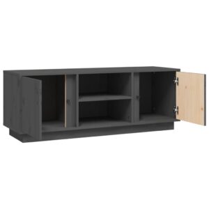 vidaXL Tv-bänk grå 110x35x40,5 cm massiv furu - Bild 7