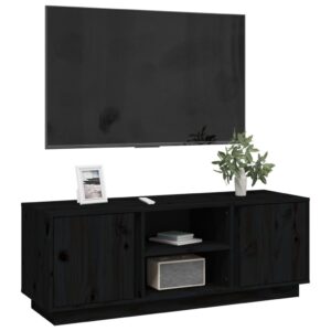 vidaXL Tv-bänk svart 110x35x40,5 cm massiv furu - Bild 4