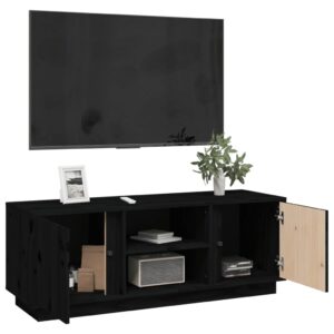 vidaXL Tv-bänk svart 110x35x40,5 cm massiv furu - Bild 5