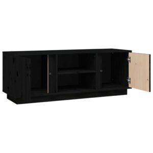 vidaXL Tv-bänk svart 110x35x40,5 cm massiv furu - Bild 7