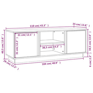 vidaXL Tv-bänk svart 110x35x40,5 cm massiv furu - Bild 10