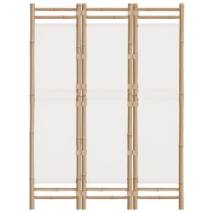 vidaXL Rumsavdelare 3 paneler hopfällbar 120 cm bambu och kanvas - Bild 4